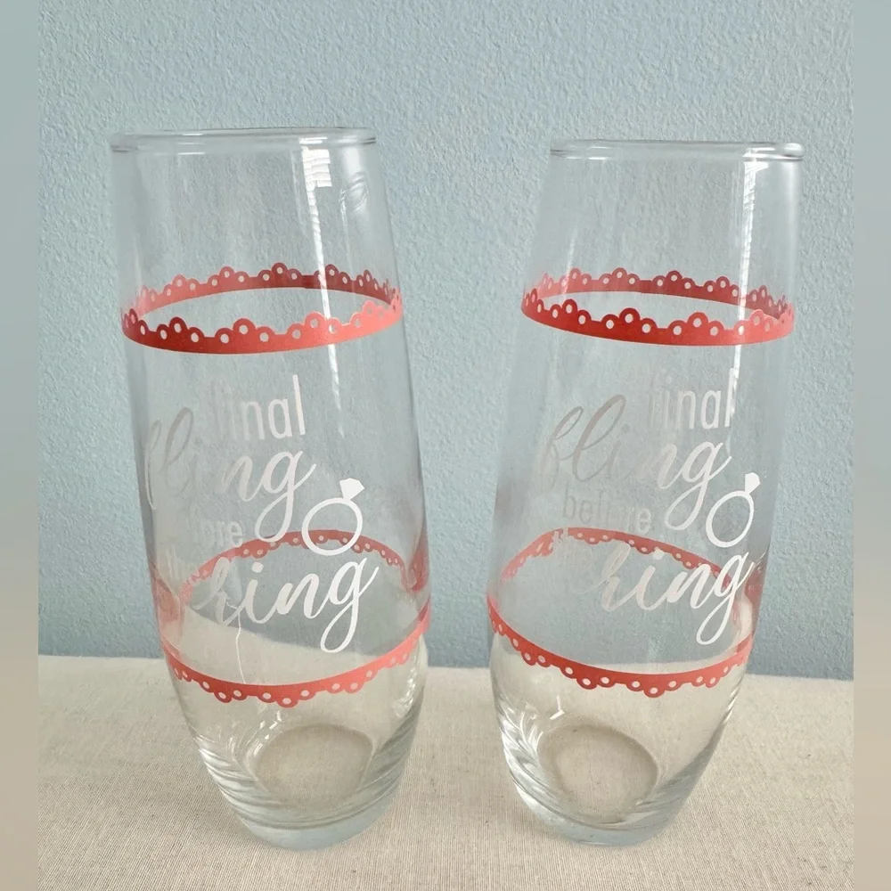 🍓6/$15🍓 Bachelorette Stemless Champagne Glasses